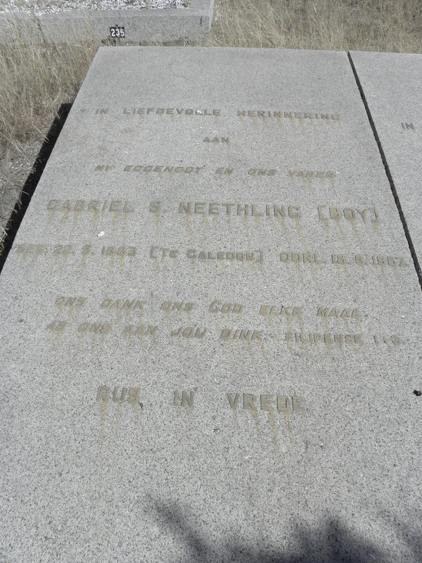 NEETHLING Gabriel S. 1883-1957