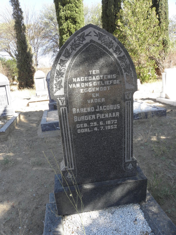 PIENAAR Barend Jacobus Burger 1872-1952
