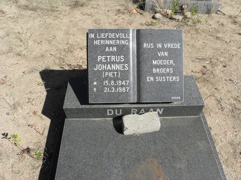 RAAN Petrus Johannes, du 1947-1987