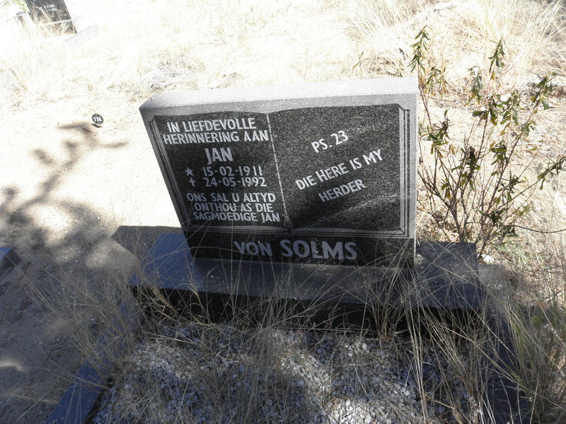 SOLMS Jan, von 1911-1992