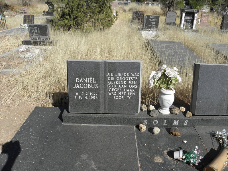 SOLMS Daniel Jacobus 1922-1998