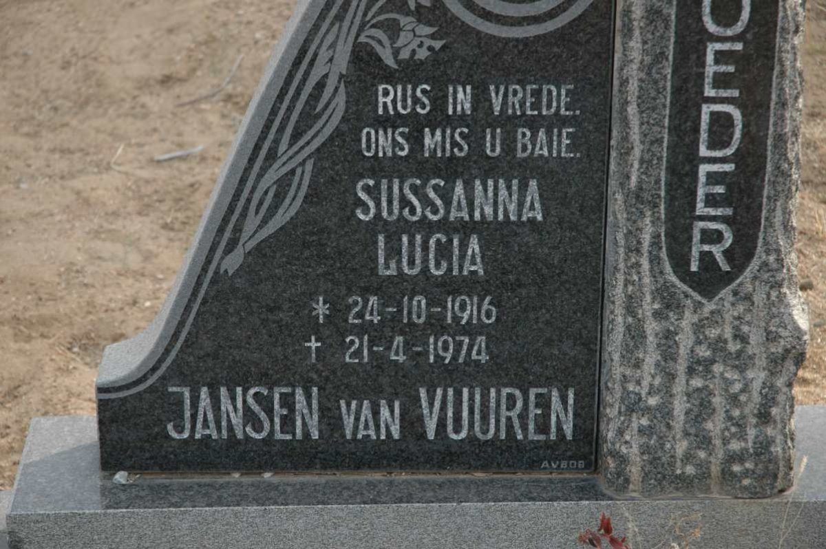 VUUREN Sussanna Lucia, Jansen van 1916-1974
