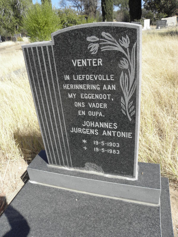 VENTER Johannes Jurgens Antonie 1903-1983