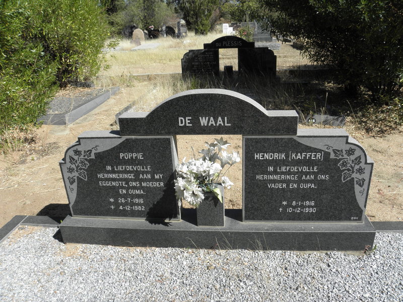 WAAL Hendrik, de 1916-1990 &amp; Poppie 1916-1982