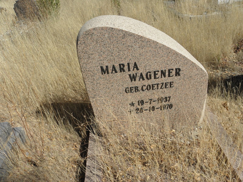 WAGENER Maria nee COETZEE 1937-1970