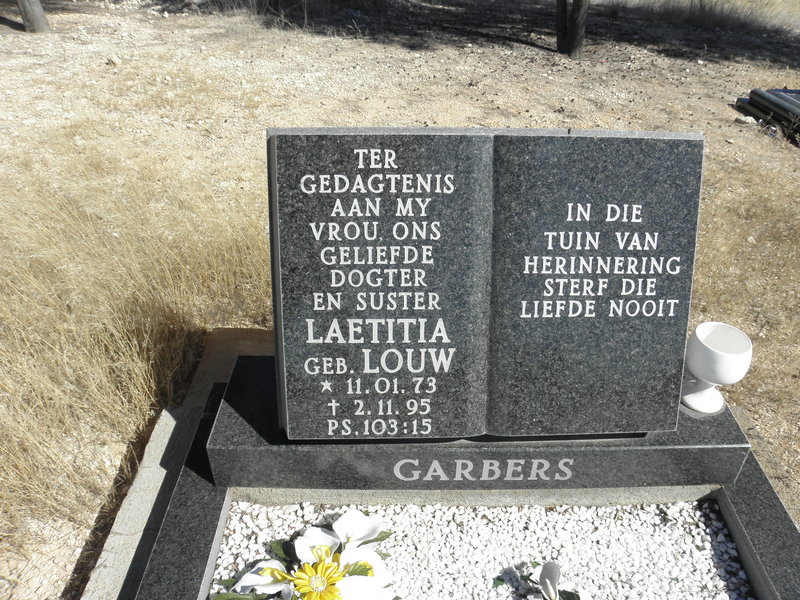 GARBERS Laetitia nee LOUW 1973-1995