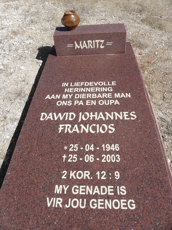 MARITZ Dawid Johannes Francois 1946-2003