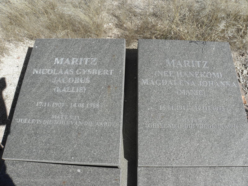 MARITZ Nicolaas Gysbert Jacobus 1907-1988 &amp; Magdalena Johanna HANEKOM 1912-1995