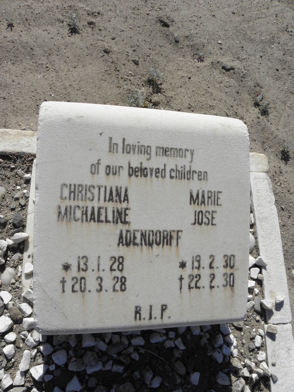ADENDORFF Christiana Michaeline 1928-1928 :: ADENDORFF Marie Jose 1930-1930
