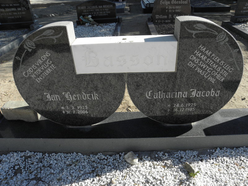 BASSON Jan Hendrik 1923-2006 &amp; Catharina Jacoba 1925-1985