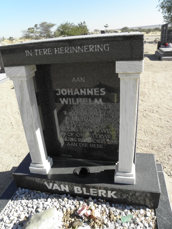 BLERK Johannes Wilhelm, van 19?7-1999