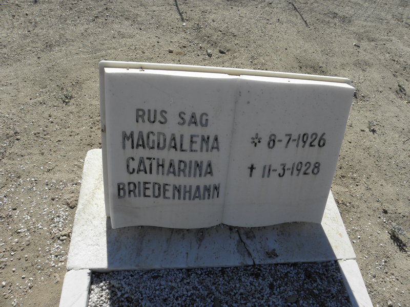 BRIEDENHANN Magdalena Catharina 1926-1928