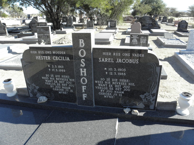 BOSHOFF Sarel Jacobus 1905-1986 &amp; Hester Cecilia 1913-1989
