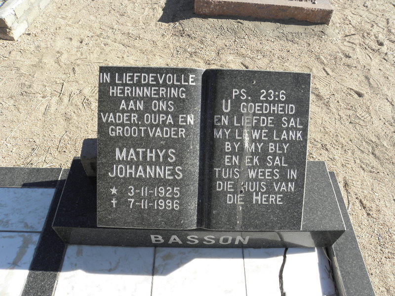 BASSON Mathys Johannes 1925-1996