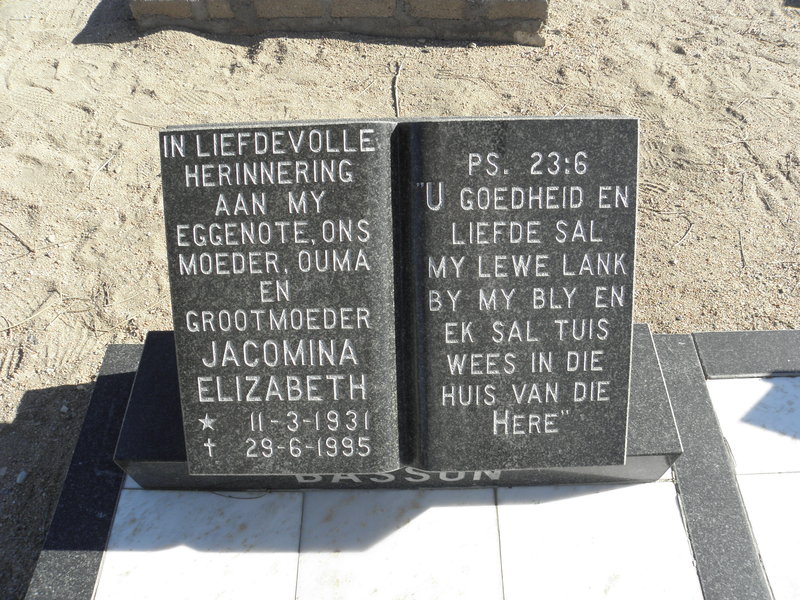 BASSON Jacomina Elizabeth 1931-1995