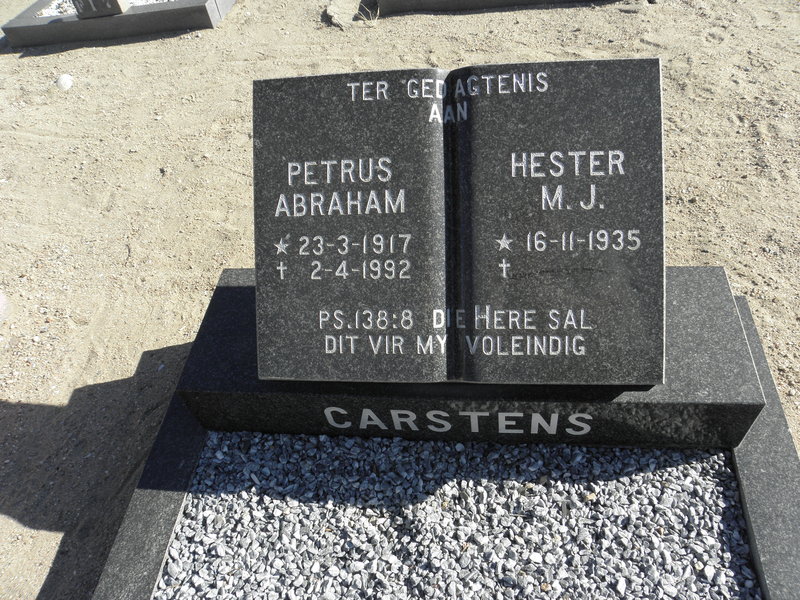 CARSTENS Petrus Abraham 1917-1992 &amp; Hester M.J. 1935-