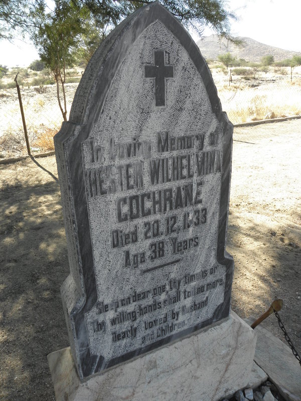 COCHRANE Hester Wilhelmina -1933