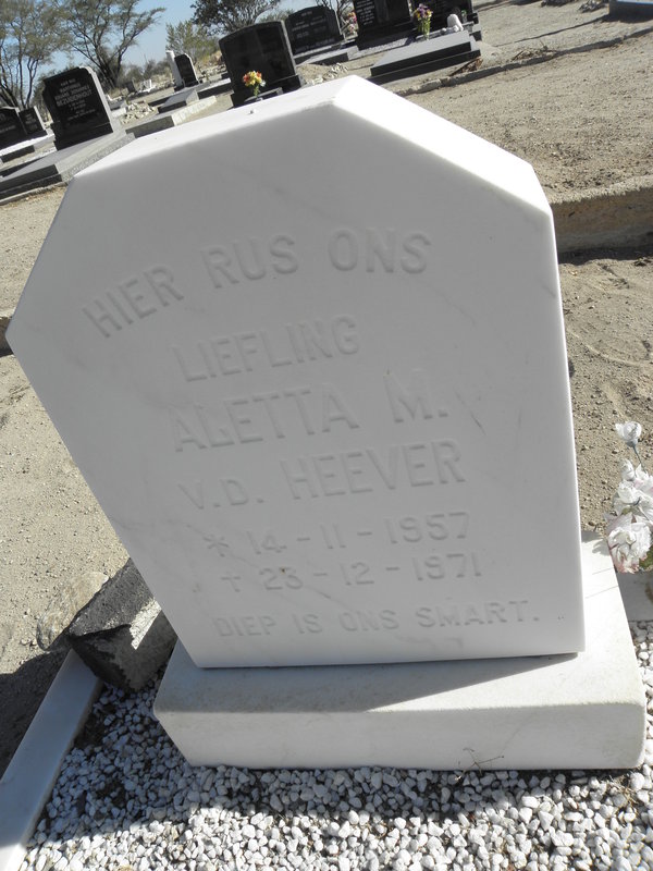 HEEVER Aletta M., v.d. 1957-1971