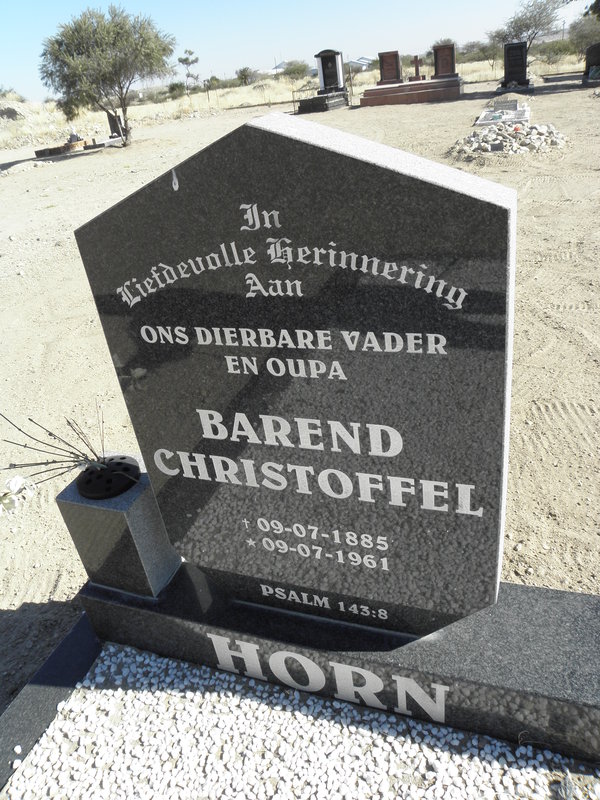 HORN Barend Christoffel 1885-1961