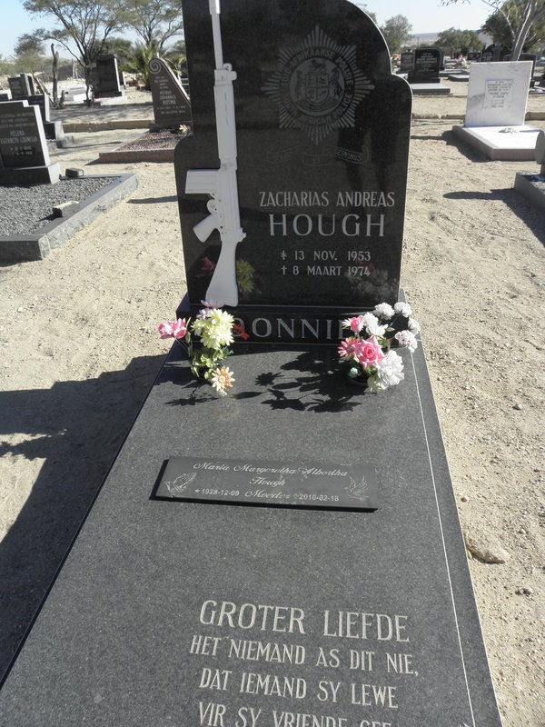 HOUGH Maria Margaretha Albertha 1928-2010 :: HOUGH Zacharias Andreas 1953-1974