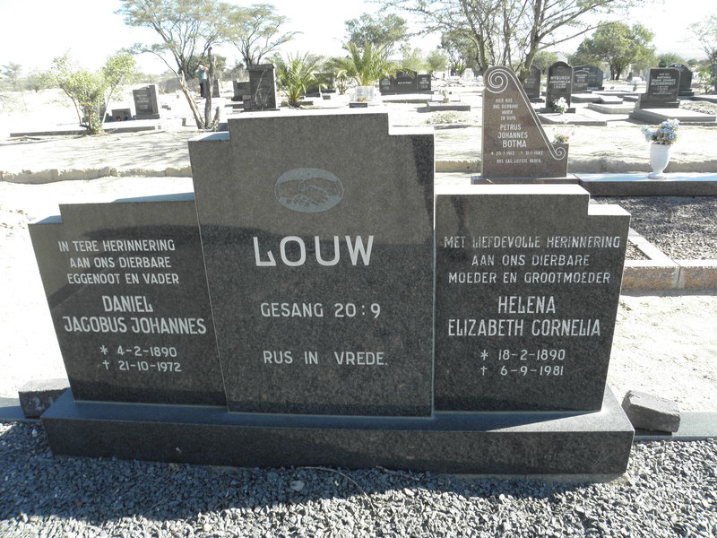 LOUW Daniel Jacobus Johannes 1890-1972 &amp; Helena Elizabeth Cornelia 1890-1981