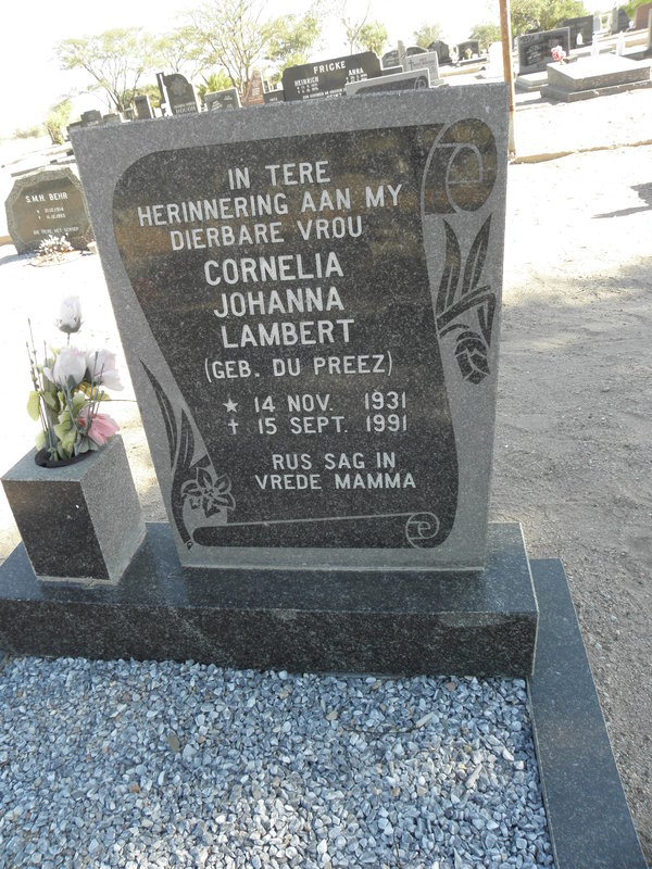 LAMBERT Cornelia Johanna nee DU PREEZ 1931-1991