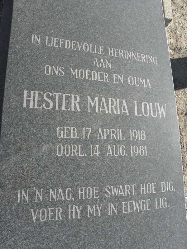 LOUW Hester Maria 1918-1981