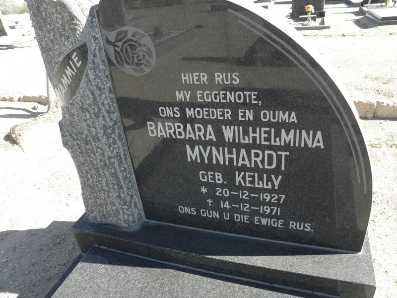 MYNHARDT Barbara Wilhelmina nee KELLY 1927-1971