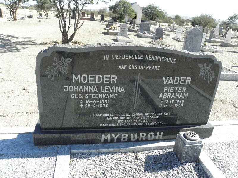 MYBURGH Pieter Abraham 1890-1956 &amp; Johanna Levina STEENKAMP 1881-1970