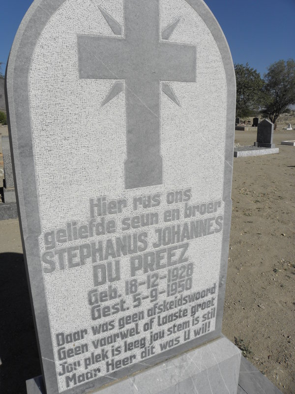PREEZ  Stephanus Johannes, du 1928-1950