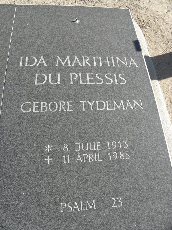 PLESSIS Ida Marthina, du 1913-1985