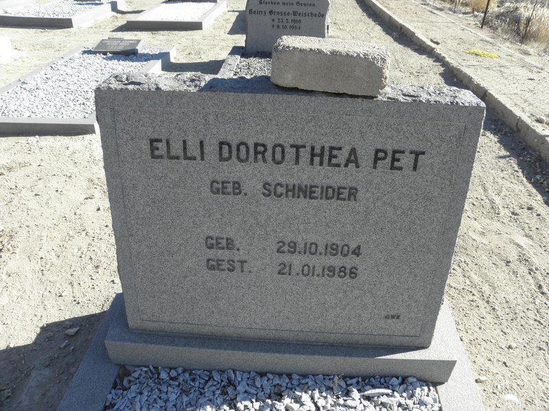 PET Elli Dorothea nee SCHNEIDER 1904-1986