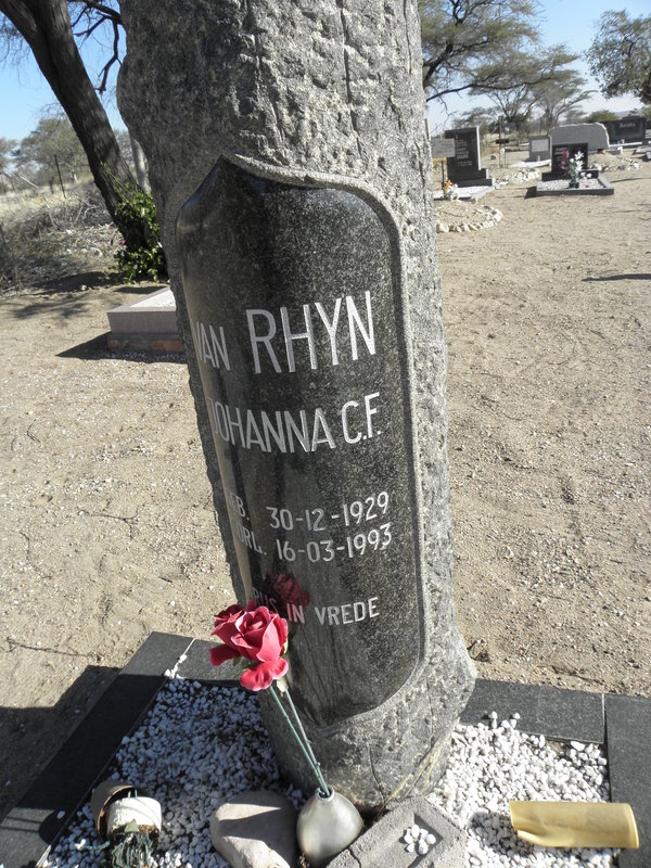 RHYN Johanna C.F., van 1929-1993