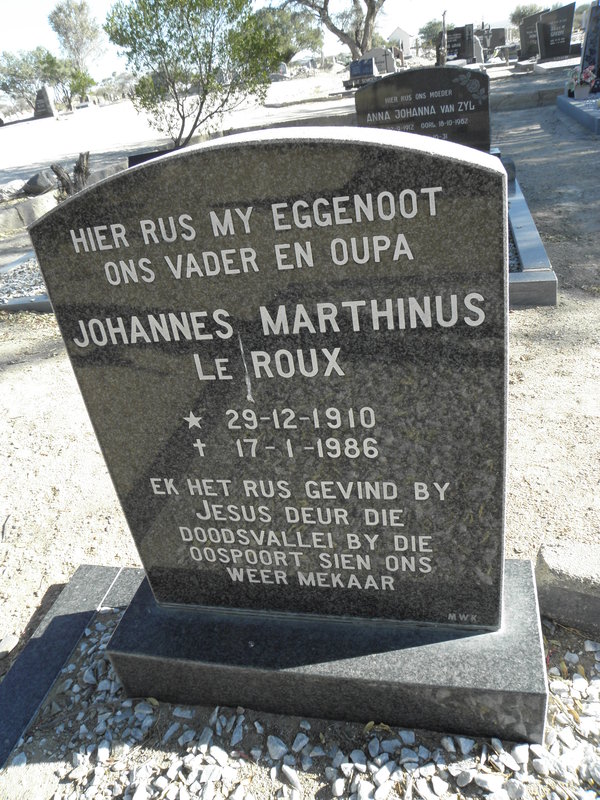 ROUX Johannes Marthinus, le 1910-1986