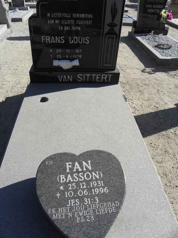 SITTERT Fan, van nee BASSON 1931-1996