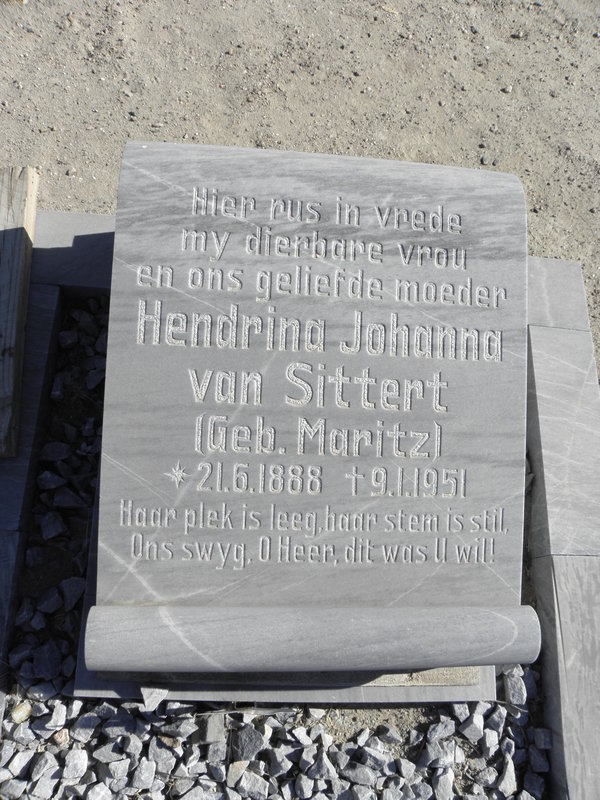 SITTERT Hendrina Johanna, van nee MARITZ 1888-1951