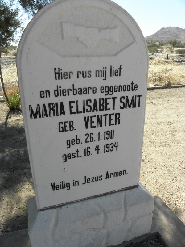SMIT Maria Elisabet nee VENTER 1911-1934