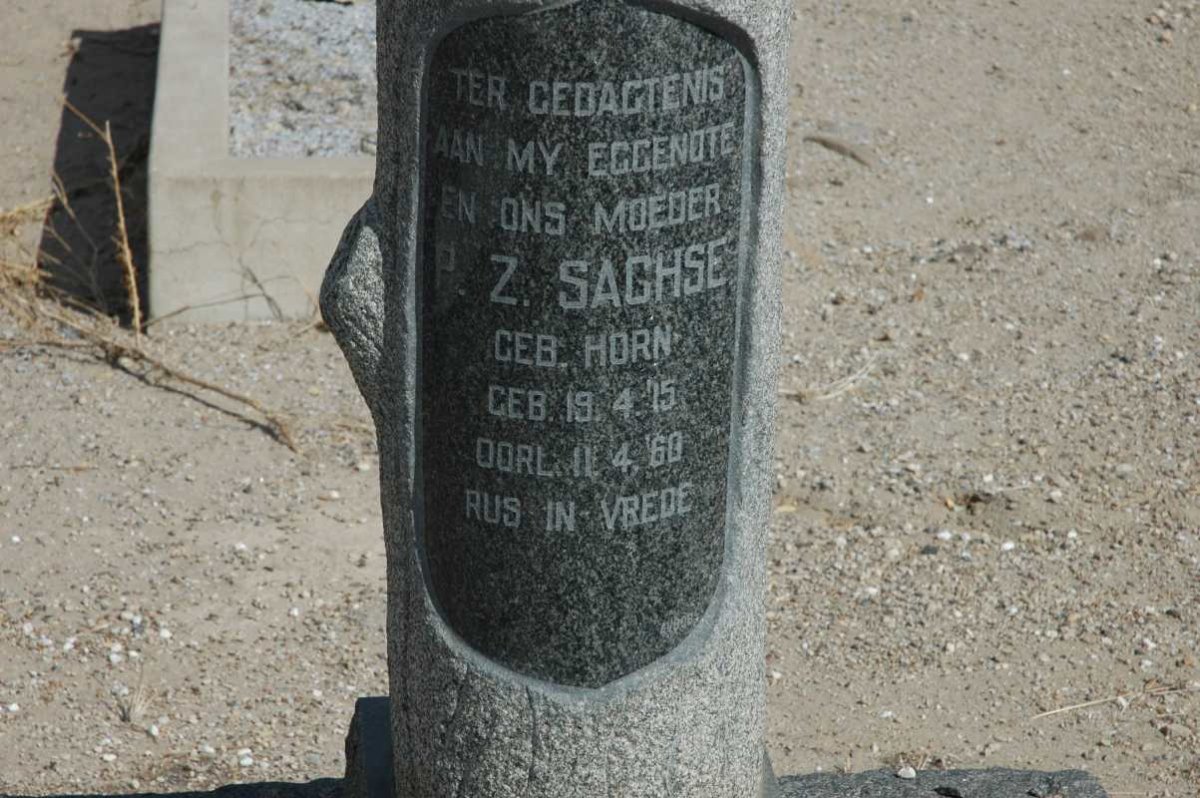 SACHSE P.Z. nee HORN 1915-1960