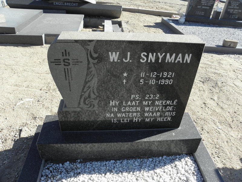 SNYMAN W.J. 1921-1990
