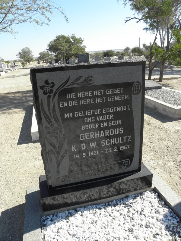 SCHULTZ Gerhardus K.D.W. 1921-1967