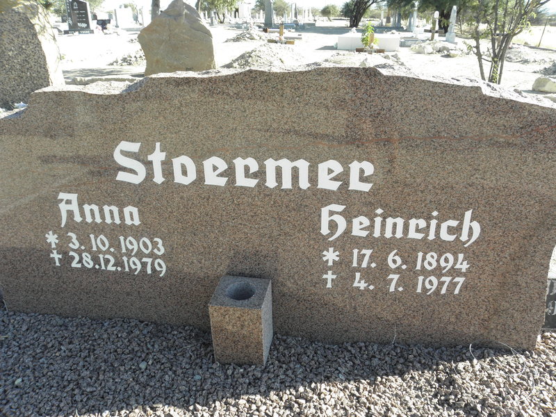 STOERMER Heinrich 1894-1977 &amp; Anna 1903-1979
