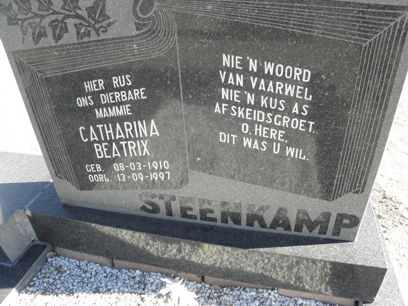 STEENKAMP Catharina Beatrix 1910-1997