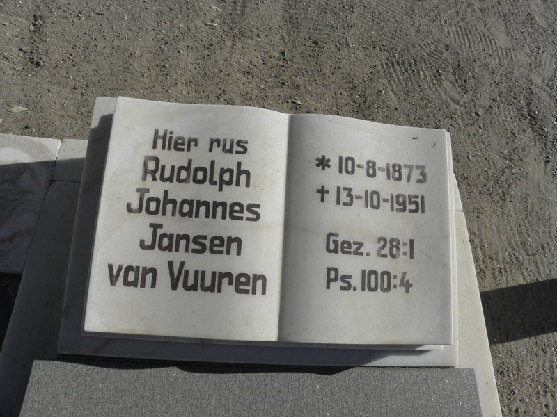 VUUREN Rudolph Johannes Jansen, van 1873-1951