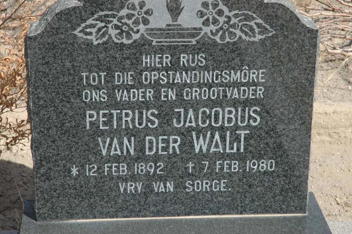 WALT Petrus Jacobus, van der 1892-1980