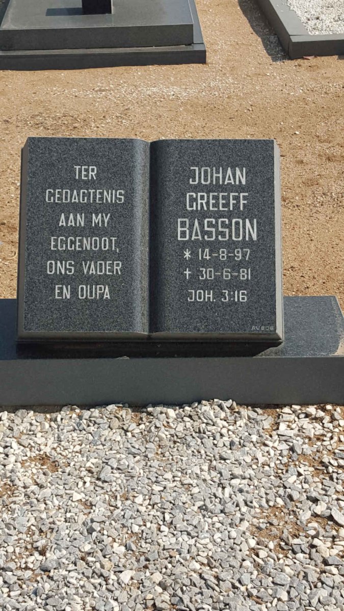 BASSON Johan Greeff 1897-1981