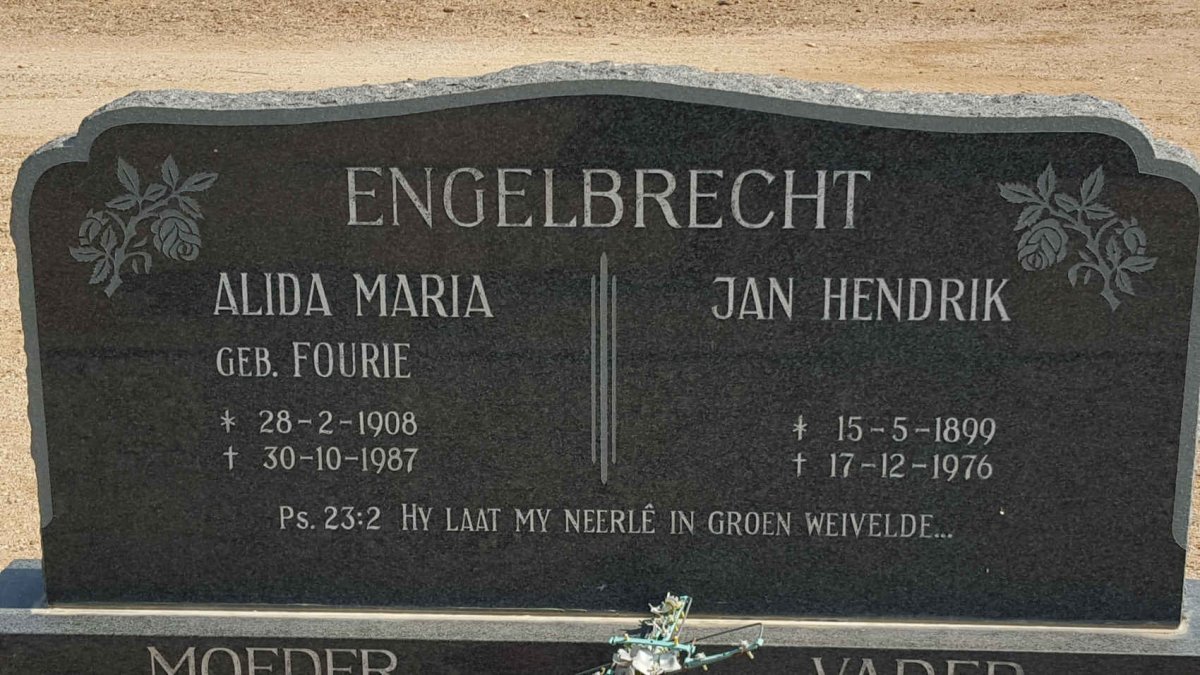 ENGELBRECHT Jan Hendrik 1899-1976 &amp; Alida Maria FOURIE 1908-1987