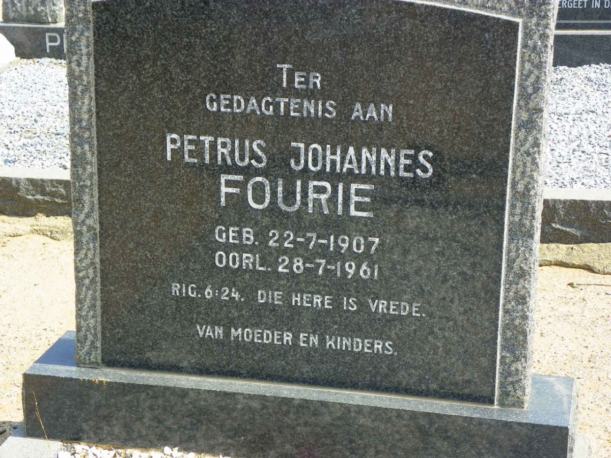 FOURIE Petrus Johannes 1907-1961