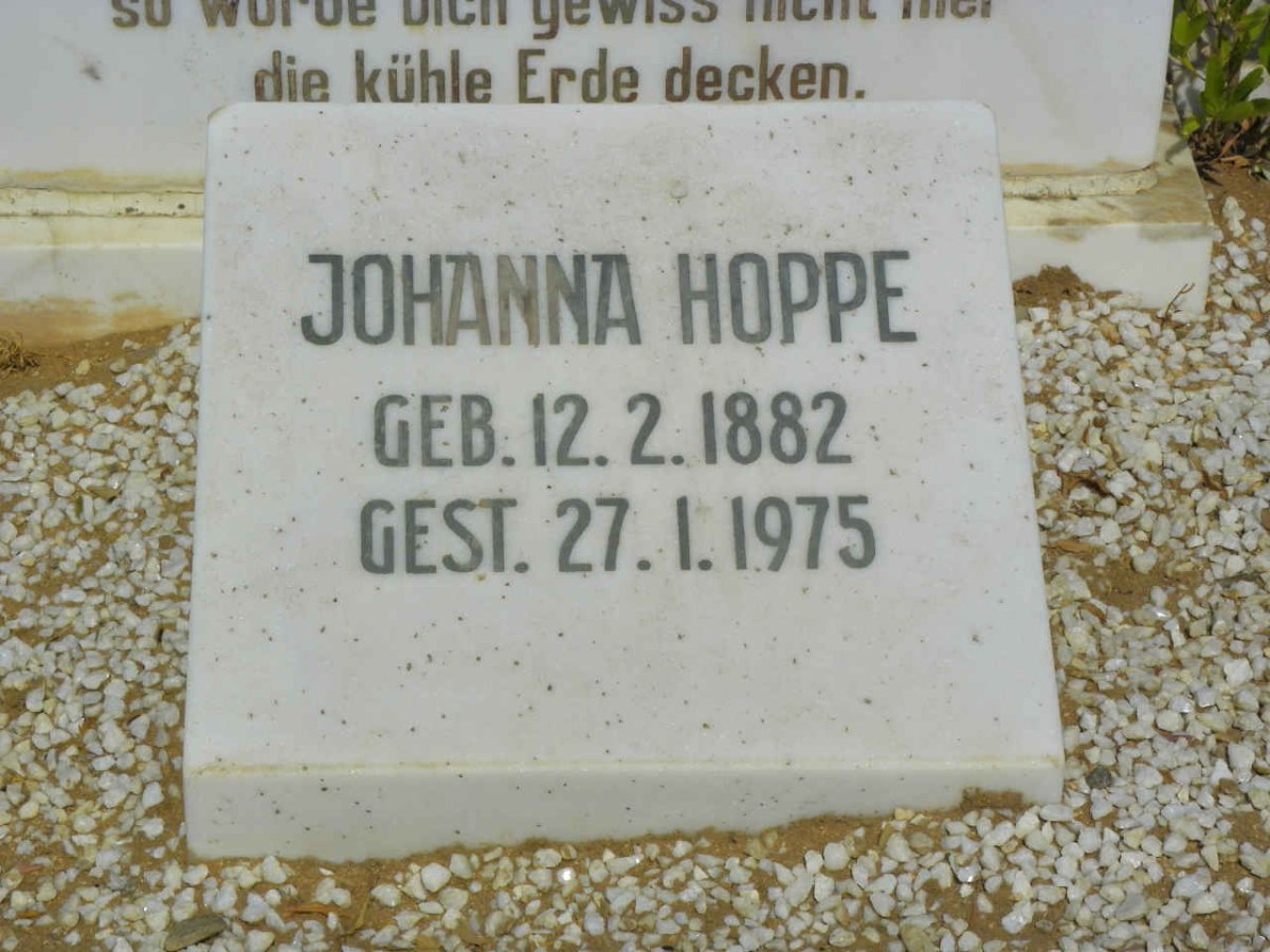 HOPPE Johanna 1882-1975