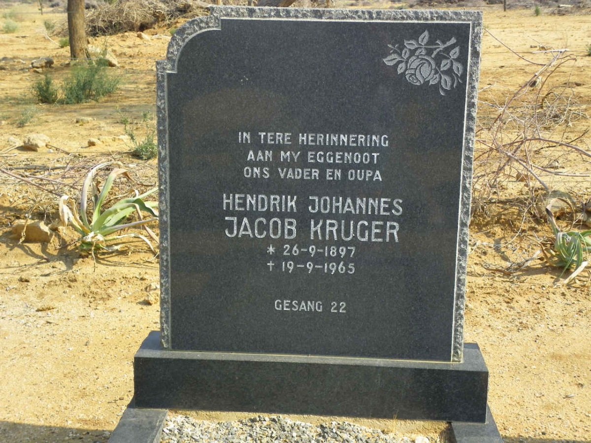 KRUGER Hendrik Johannes Jacob 1897-1965