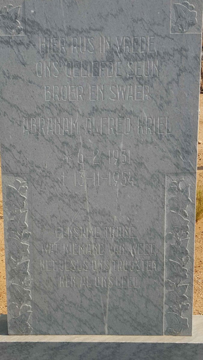 KRIEL Abraham Alfred 1931-1954